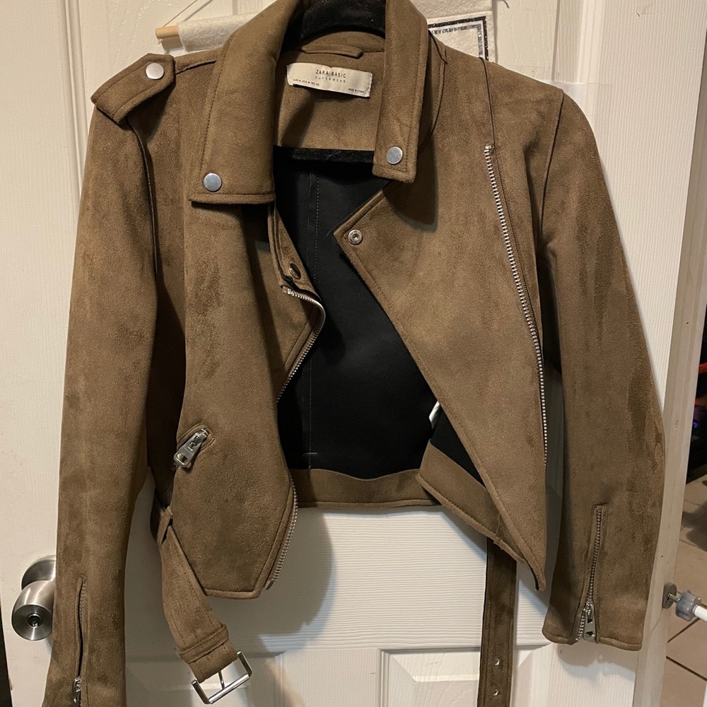 Zara Faux Suede Moto Jacket
